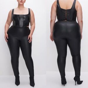 Good American Good Waist Faux Leather Leggings in Black 5 2XL